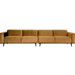 New WOOOD Statement XL 4-zits Bank 372 Cm Velvet Honinggeel