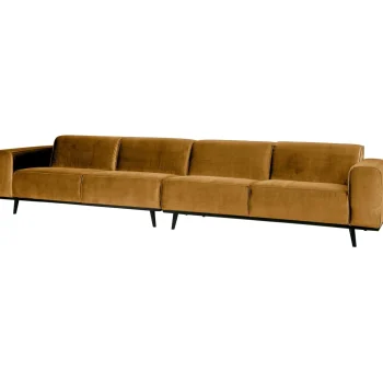 New WOOOD Statement XL 4-zits Bank 372 Cm Velvet Honinggeel