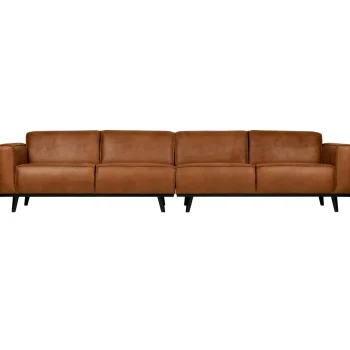 Outlet WOOOD Statement XL 4-zits Bank 372 Cm Ecoleer Cognac