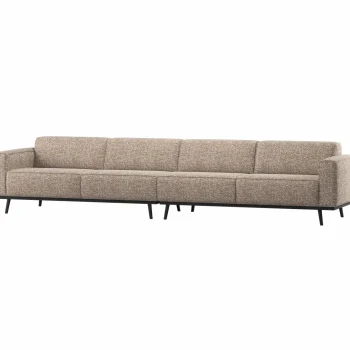 Fashion WOOOD Statement XL 4-zits Bank 372 Cm Lichtbruin Melange