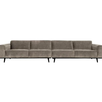 Discount WOOOD Statement XL 4-zits Bank 372 Cm Ribstof Clay Kleigrijs