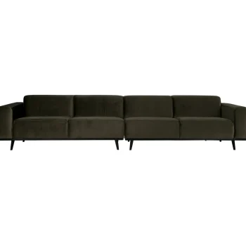 Online WOOOD Statement XL 4-zits Bank 372 Cm Velvet Warm Groen