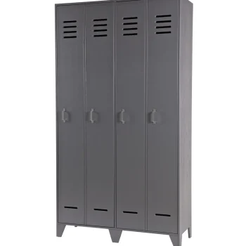 Best WOOOD Stijn Hoog 2-deurs Lockerkast Steel Grey Staalgrijs