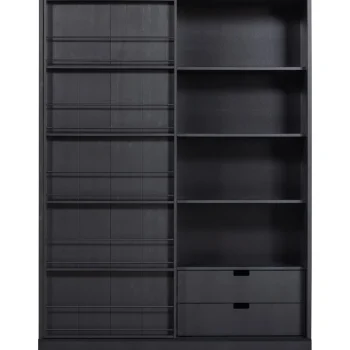 Best WOOOD Swing Schuifdeurkast Grenen Geschuurd Matzwart