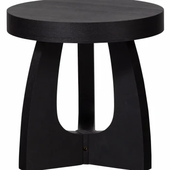 Discount WOOOD Tala Bijzettafel Mdf Fineer Zwart 45xø45 Cm