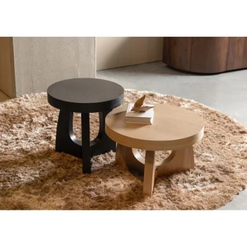 Discount WOOOD Tala Bijzettafel Mdf Fineer Zwart 45xø45 Cm