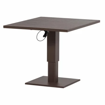 Fashion WOOOD Tesso Hoogte Verstelbare Tuintafel Aluminium Bruin