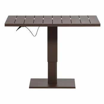 Fashion WOOOD Tesso Hoogte Verstelbare Tuintafel Aluminium Bruin