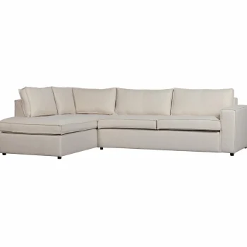 Fashion WOOOD Thomas Hoekbank Geweven Stof Links Naturel