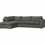 Clearance WOOOD Thomas Hoekbank Ribstof Links Donkergrijs