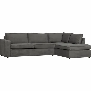 Best WOOOD Thomas Hoekbank Ribstof Rechts Donkergrijs