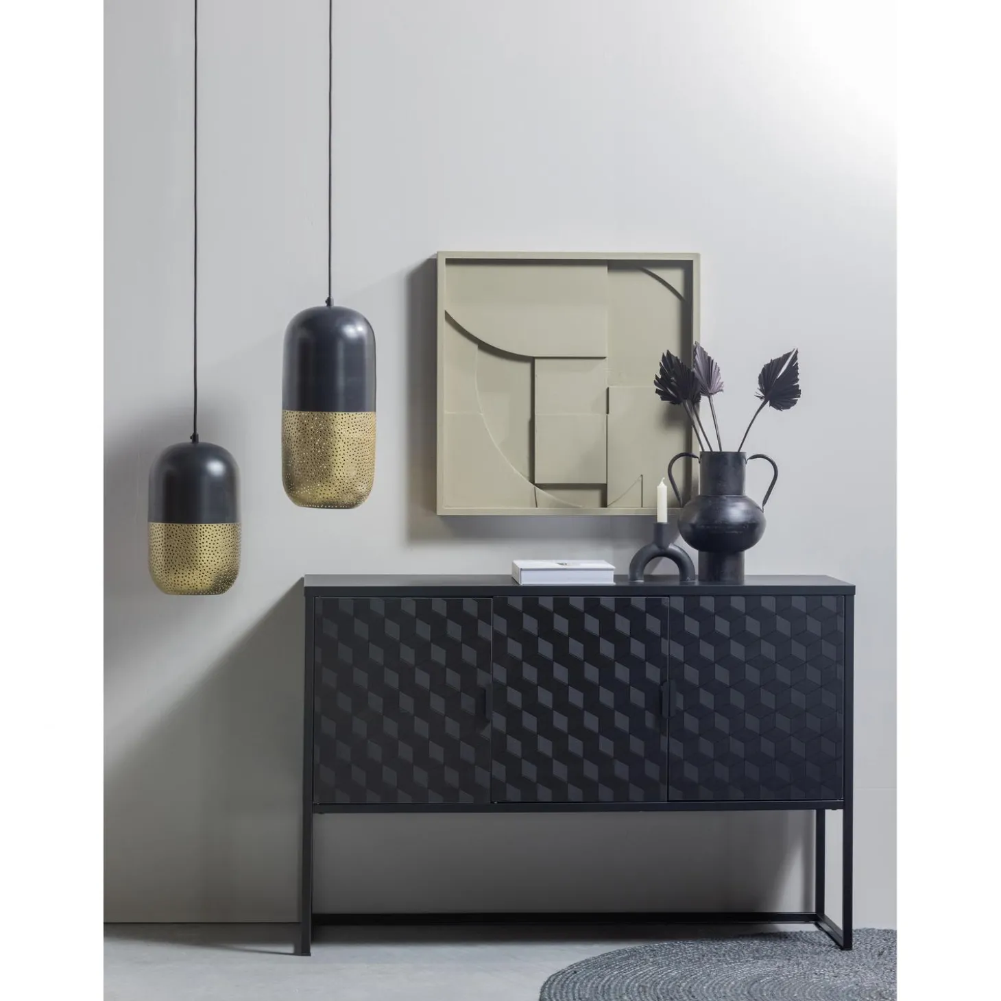 tirsa-hanglamp-46-cm-metaal-zw-MhVbekyG-2.webp Online WOOOD Tirsa Hanglamp 46 Cm Metaal Zwart/messing