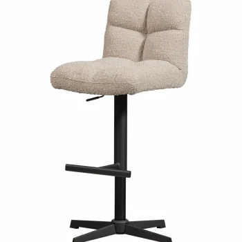 Best WOOOD Vinny Draaibare Barstoel Bouclé Zand