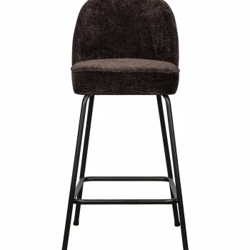 New WOOOD Vogue Barstoel 65 Cm 3D Chenille Donkerbruin