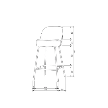 Fashion WOOOD Vogue Barstoel 65 Cm Leer Cognac