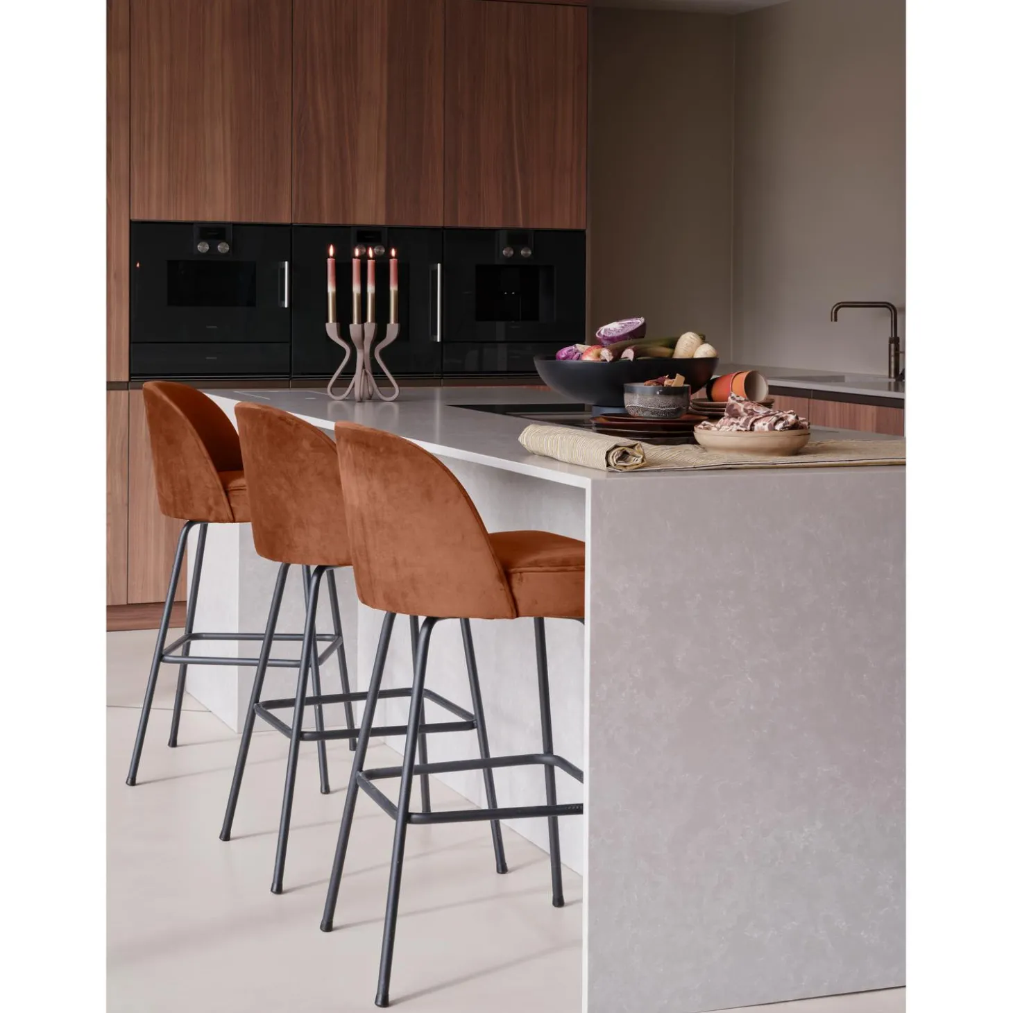 vogue-barstoel-80-cm-velvet-ro-rDdDFfnL-1.webp Clearance WOOOD Vogue Barstoel 80 Cm Velvet Roest