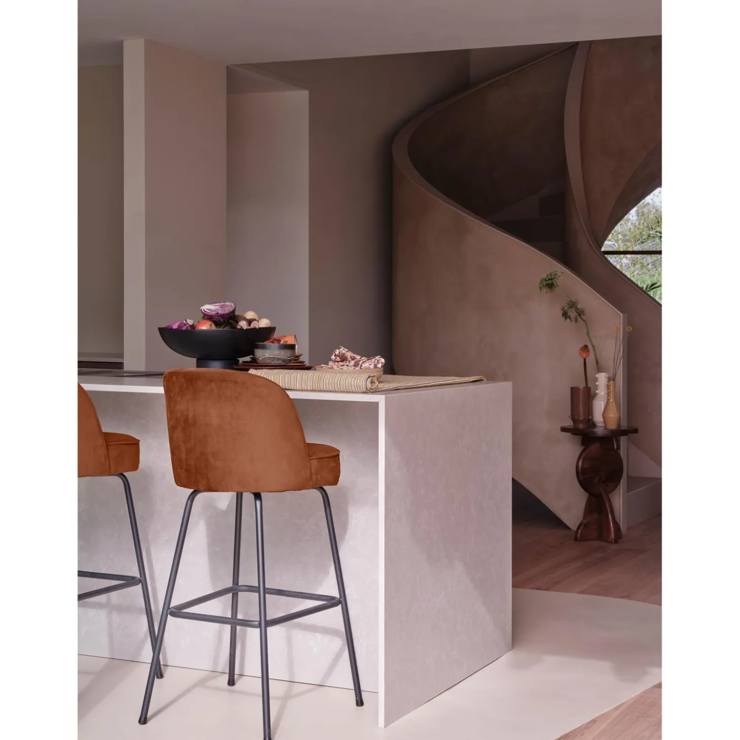 vogue-barstoel-80-cm-velvet-ro-rDdDFfnL-2.webp Clearance WOOOD Vogue Barstoel 80 Cm Velvet Roest