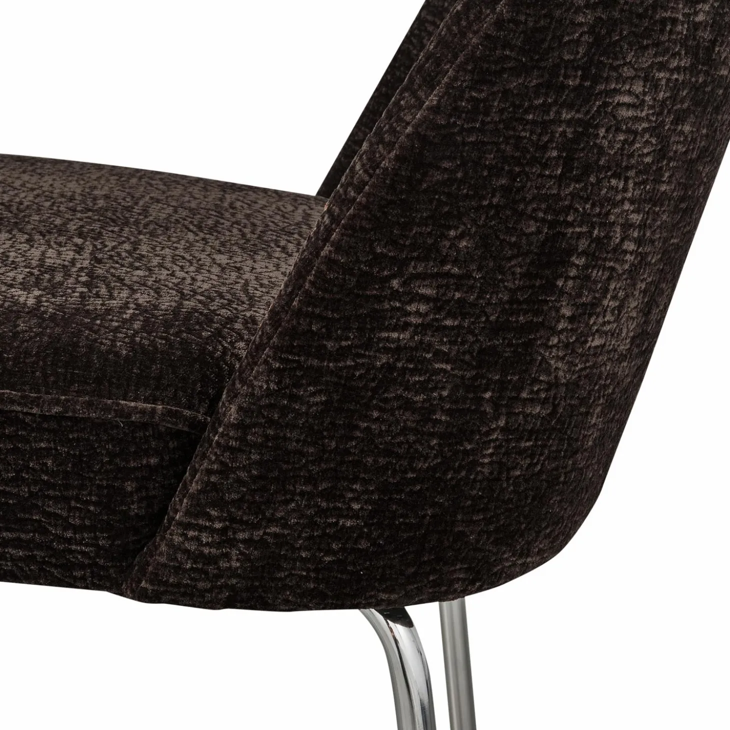 vogue-eetkamerstoel-3d-chenill-rqvungnE-6.webp Best WOOOD Vogue Eetkamerstoel 3D Chenille Chrome Poot Donkerbruin