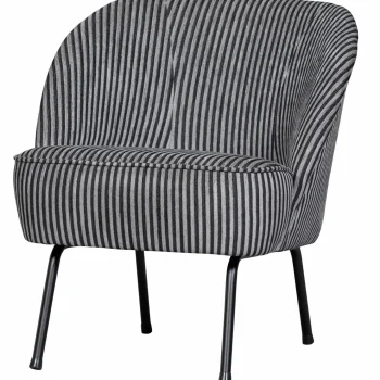 Online WOOOD Vogue Fauteuil Streep Zwart/grijs