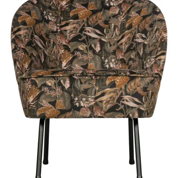 New WOOOD Vogue Fauteuil Velvet Bouquet Zwart