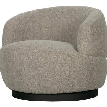 Best WOOOD Woolly Draaifauteuil Bouclé Gemeleerd Naturel