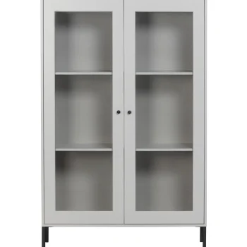 Best WOOOD Xam Vitrinekast Grenen Wolkengrijs