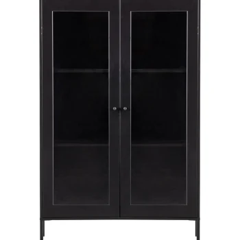 New WOOOD Xam Vitrinekast Grenen Zwart