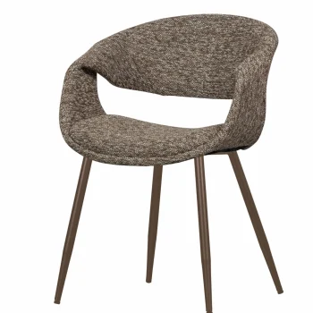 Online WOOOD Yossi Eetkamerstoel Met Metalen Poot Koper Bruin