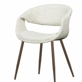 Discount WOOOD Yossi Eetkamerstoel Met Metalen Poot Koper Naturel