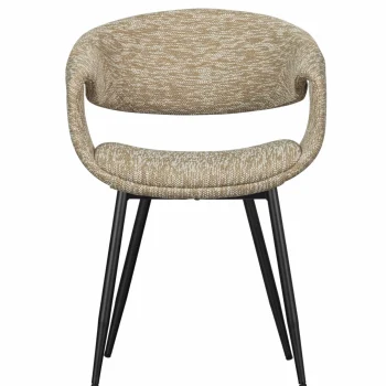 Clearance WOOOD Yossi Eetkamerstoel Met Metalen Poot Zwart Zand