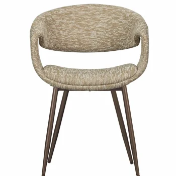 Online WOOOD Yossi Eetkamerstoel Met Metalen Poot Koper Zand